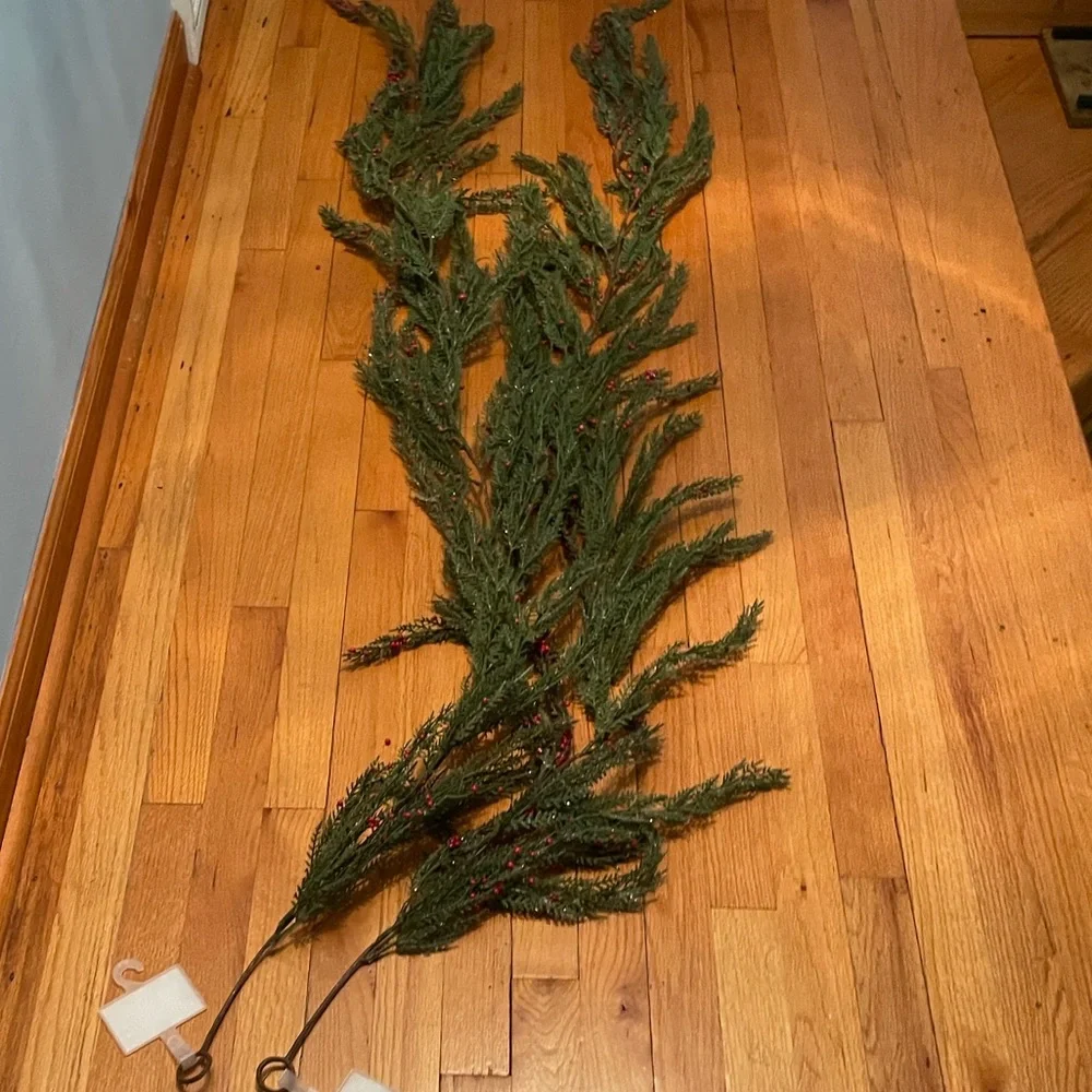 Festive Green Holiday Garland set of two